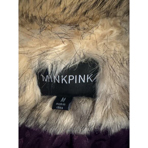 MINKPINK Faux Fur Coat | Medium | Leopard Lining | Hook Closure - Picture 9 of 11